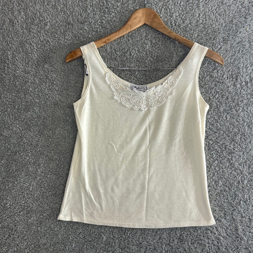 Kleids Lace Trim Tank Top Sleeveless Women M Soft Girl Coquette Y2K Cottagecore